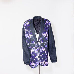 One-of-a-kind Floral Contrast Blazer, Size 2XL
